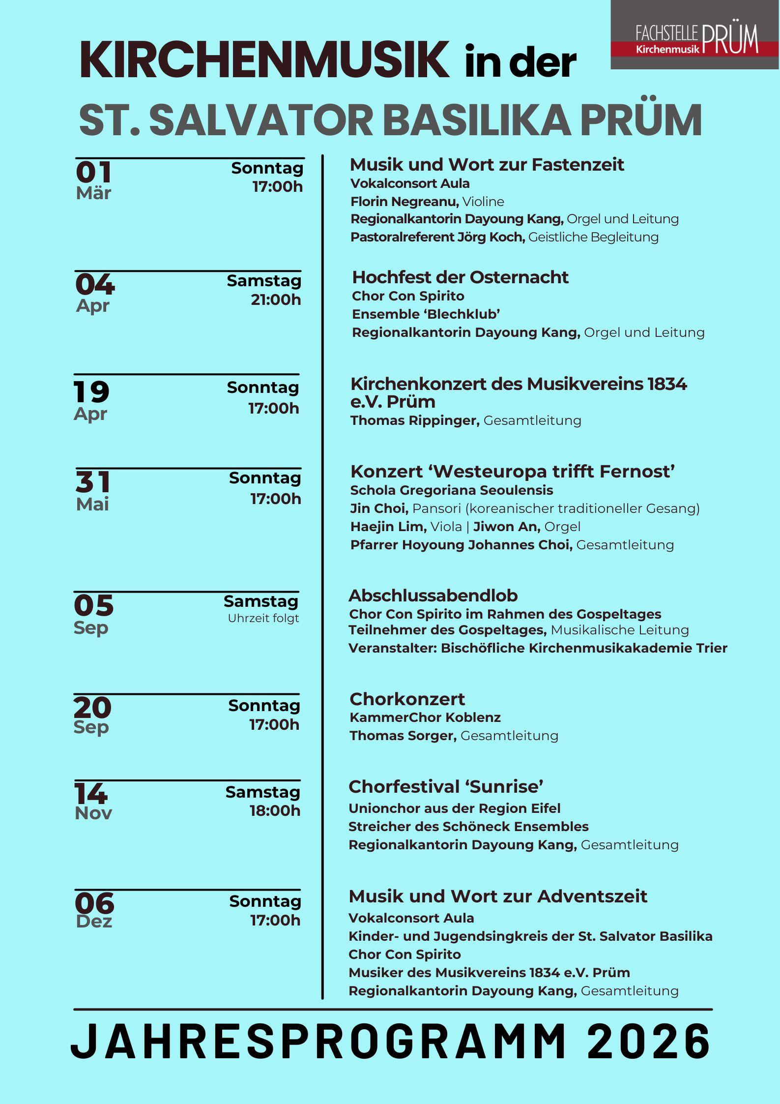 2026 Kirchenmusik Prüm