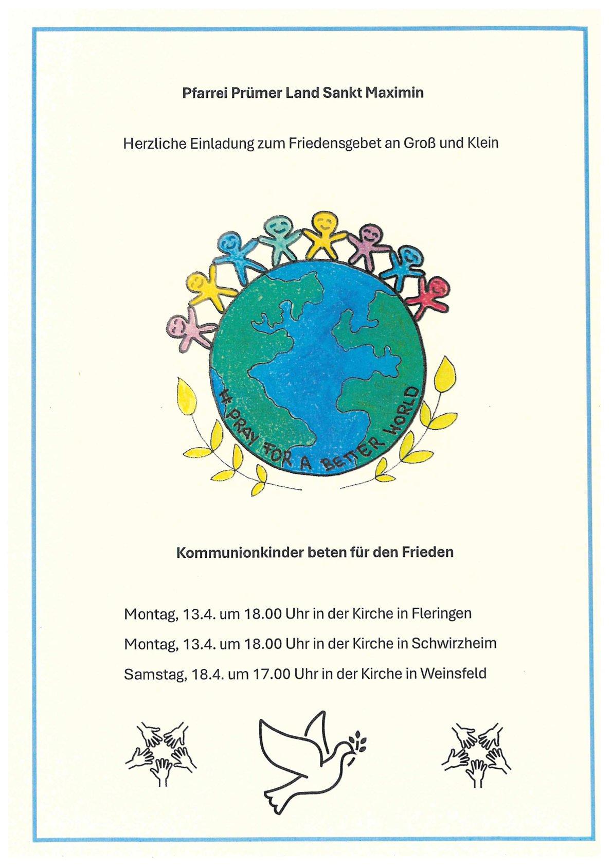 Friedensgebet Kommunionkinder 2026