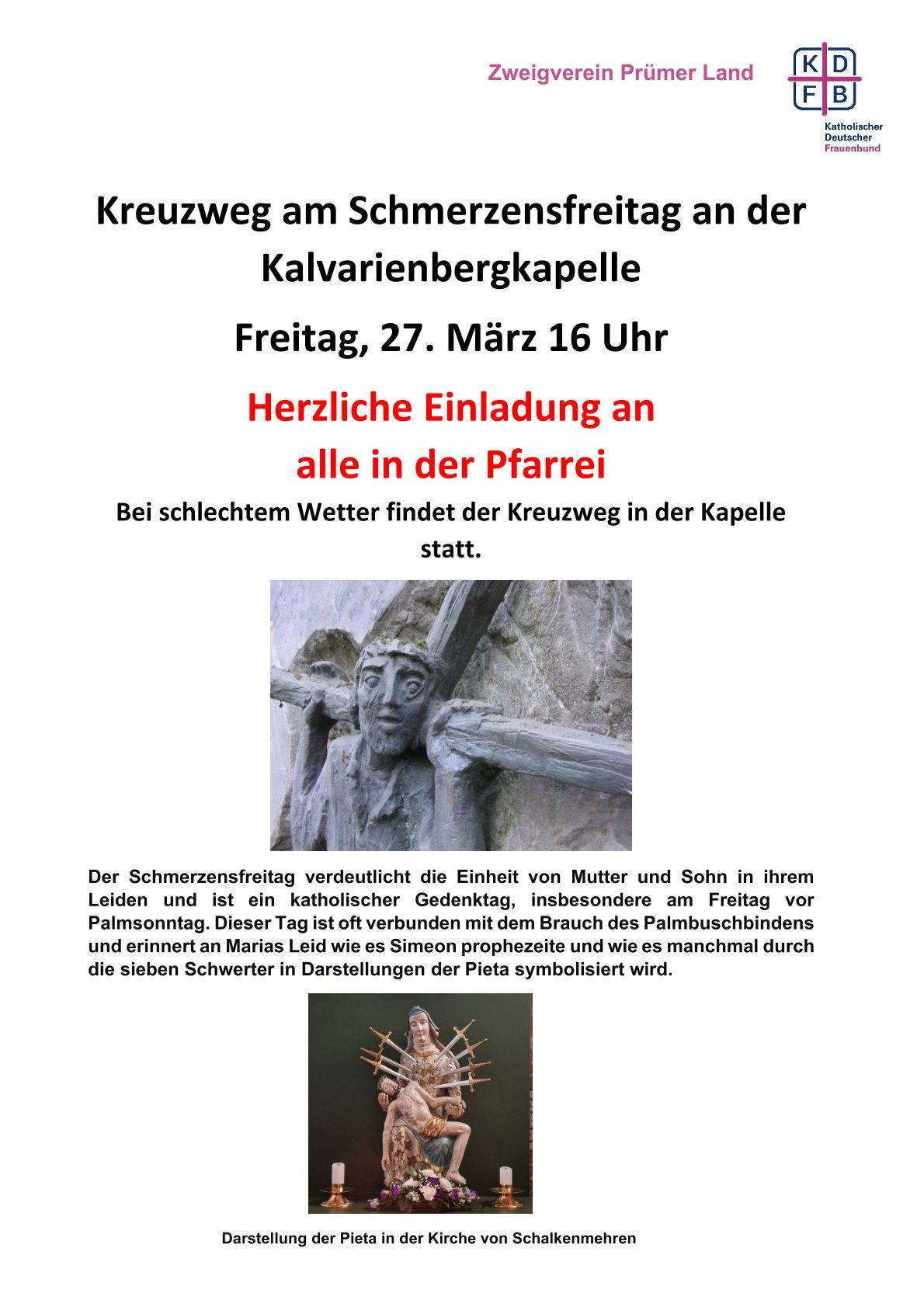 Herzliche Einladung Kreuzweg 2026 (c) Frauenbund Prümer Land Herzliche Einladung Kreuzweg 2026