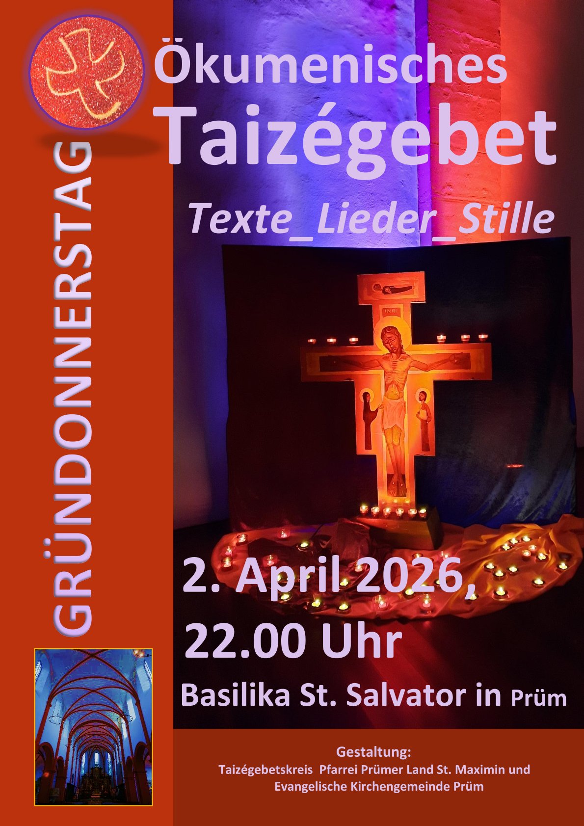 Plakat taizégebet Gründonnerstag 2026